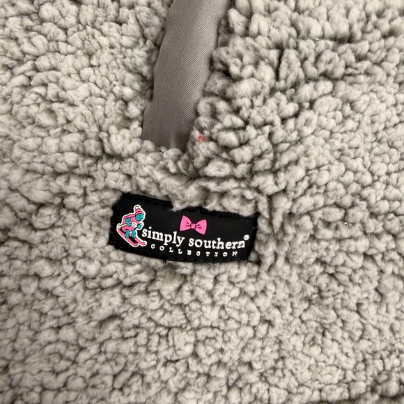 Simply Southern Sherpa 1/4 Zip Pullover Sweater XL Turtle Print - Picture 4 of 8